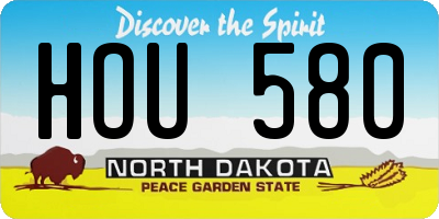 ND license plate HOU580