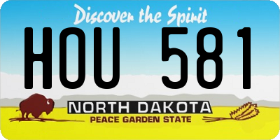 ND license plate HOU581
