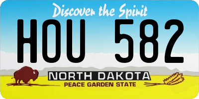 ND license plate HOU582