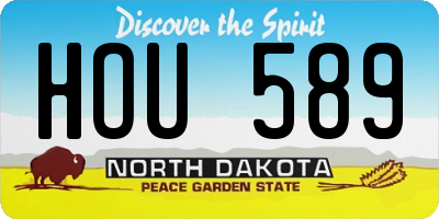 ND license plate HOU589