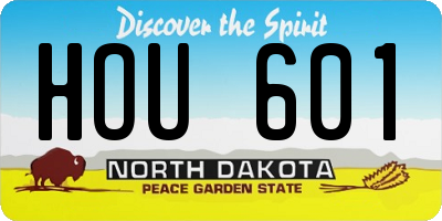 ND license plate HOU601