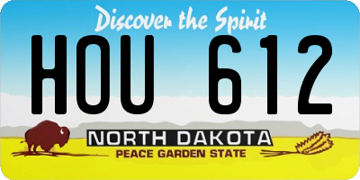 ND license plate HOU612