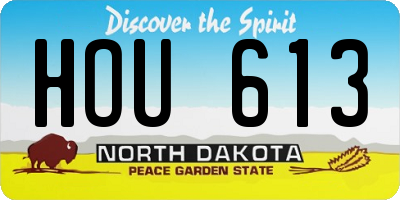 ND license plate HOU613