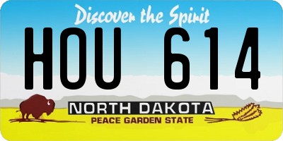 ND license plate HOU614