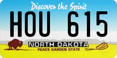 ND license plate HOU615