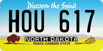 ND license plate HOU617
