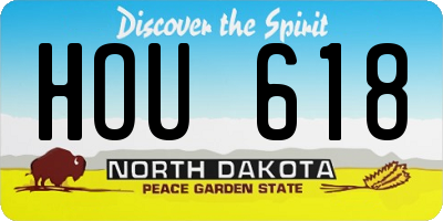 ND license plate HOU618