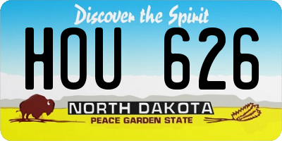 ND license plate HOU626