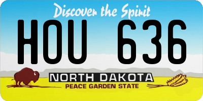 ND license plate HOU636
