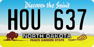 ND license plate HOU637