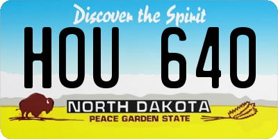 ND license plate HOU640