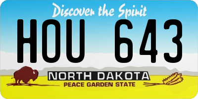 ND license plate HOU643
