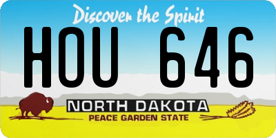 ND license plate HOU646