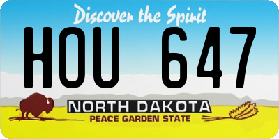 ND license plate HOU647