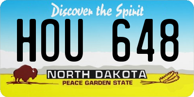 ND license plate HOU648