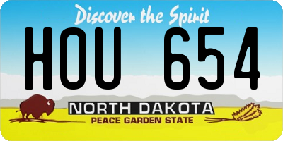 ND license plate HOU654