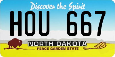 ND license plate HOU667