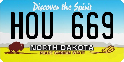 ND license plate HOU669
