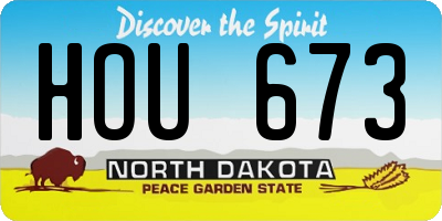 ND license plate HOU673