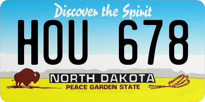 ND license plate HOU678