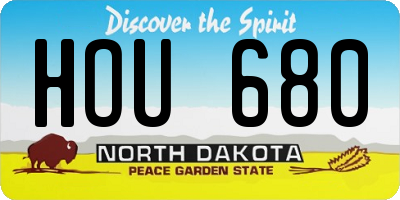 ND license plate HOU680