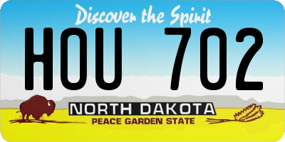 ND license plate HOU702