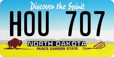 ND license plate HOU707