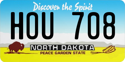 ND license plate HOU708