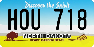ND license plate HOU718