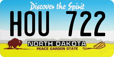 ND license plate HOU722