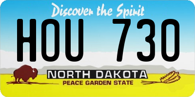 ND license plate HOU730