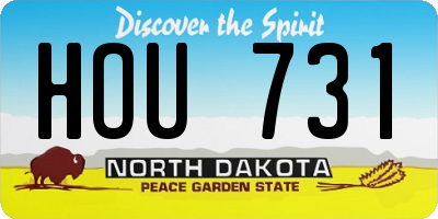 ND license plate HOU731