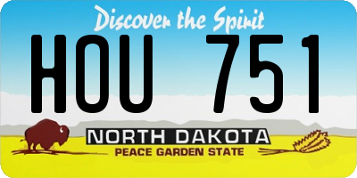 ND license plate HOU751