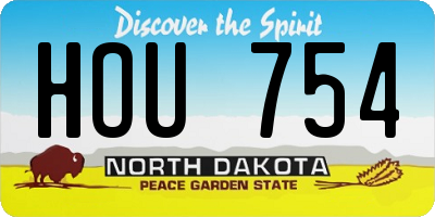 ND license plate HOU754