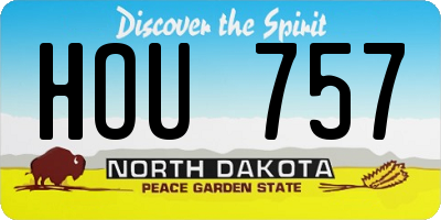 ND license plate HOU757