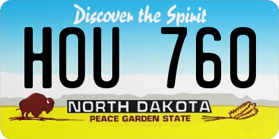 ND license plate HOU760