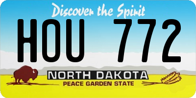 ND license plate HOU772