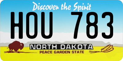 ND license plate HOU783
