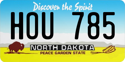ND license plate HOU785