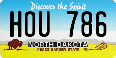 ND license plate HOU786