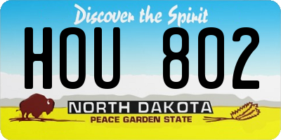 ND license plate HOU802