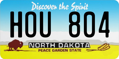 ND license plate HOU804