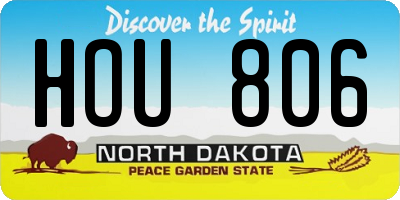 ND license plate HOU806