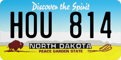 ND license plate HOU814