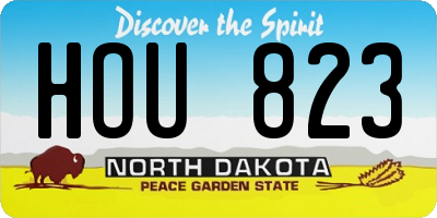 ND license plate HOU823