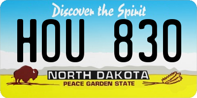 ND license plate HOU830