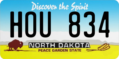 ND license plate HOU834