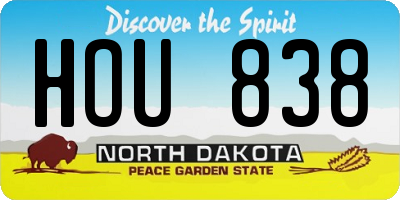 ND license plate HOU838