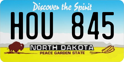 ND license plate HOU845
