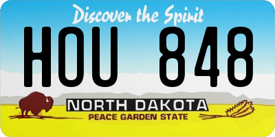 ND license plate HOU848